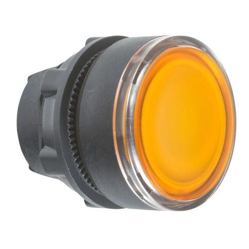 Schneider ZB5AW353 Harmony műanyag világító nyomógomb fej, Ø22, visszatérő, beépített LED-hez, narancssárga