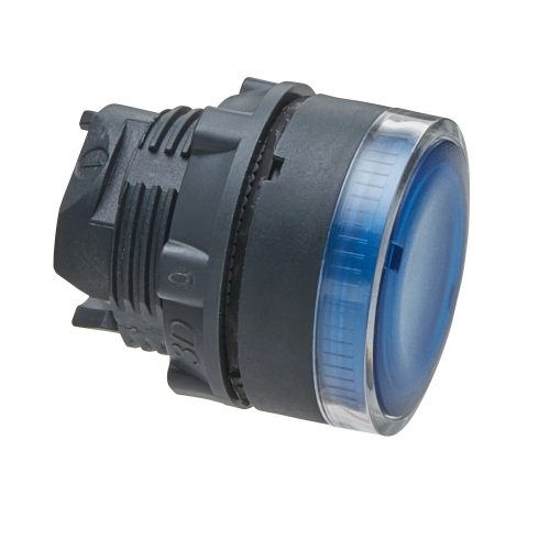 Schneider ZB5AW36 Harmony műanyag világító nyomógomb fej, Ø22, visszatérő, BA9s izzóhoz, kék