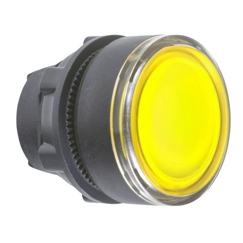 Schneider ZB5AW383 Harmony műanyag világító nyomógomb fej, Ø22, visszatérő, beépített LED-hez, sárga