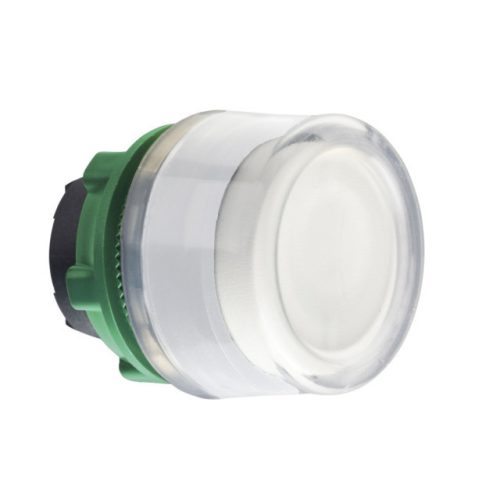 Schneider ZB5AW513C1 Harmony műanyag világító nyomógomb fej, Ø22, visszatérő, védősapkás, beépített LED-hez, fehér, fehér perem