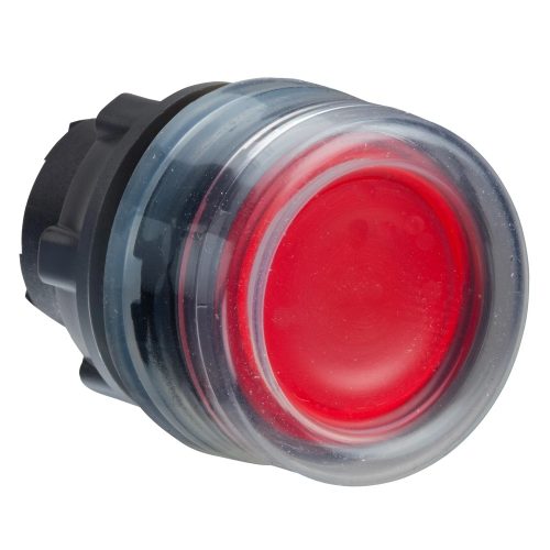 Schneider ZB5AW543 Harmony műanyag világító nyomógomb fej, Ø22, visszatérő, védősapkás, beépített LED-hez, piros