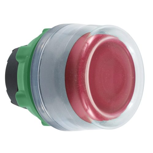 Schneider ZB5AW543C0 Harmony műanyag világító nyomógomb fej, Ø22, visszatérő, védősapkás, beépített LED-hez, piros, szürke perem