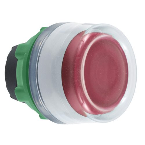Schneider ZB5AW543C1 Harmony műanyag világító nyomógomb fej, Ø22, visszatérő, védősapkás, beépített LED-hez, piros, fehér perem