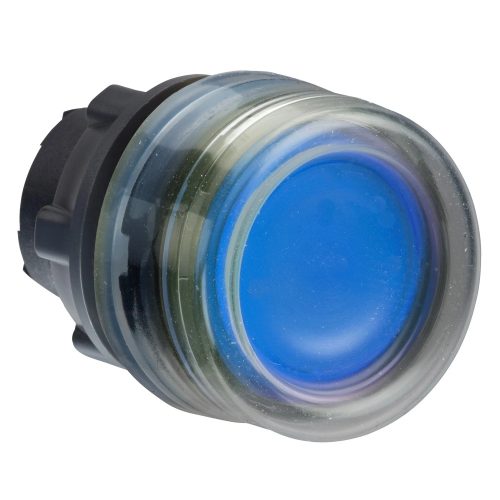 Schneider ZB5AW563 Harmony műanyag világító nyomógomb fej, Ø22, visszatérő, védősapkás, beépített LED-hez, kék