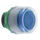Schneider ZB5AW563C0 Harmony műanyag világító nyomógomb fej, Ø22, visszatérő, védősapkás, beépített LED-hez, kék, szürke perem