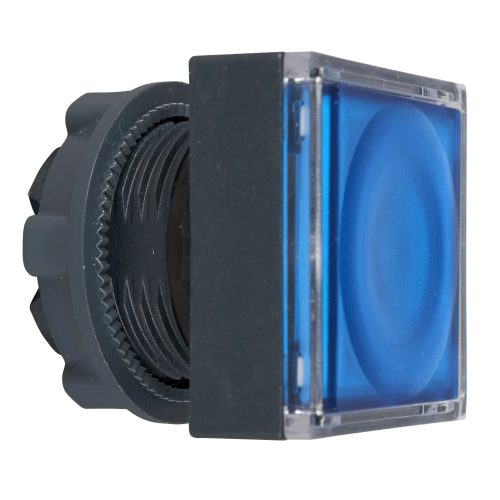 Schneider ZB5CW363 Harmony műanyag négyszög alakú világító nyomógomb fej, Ø22, visszatérő, LED modulhoz, betehető címke, kék