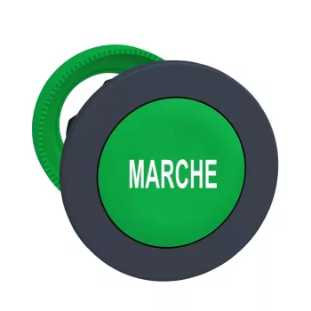   Schneider ZB5FA342 Harmony panelbe süllyesztett műanyag nyomógomb fej, Ø30, zöld, "MARCHE"