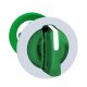 Schneider ZB5FK1533C1 Harmony panelbe süllyesztett műanyag világító választókapcsoló fej, Ø30, 3 állású, zöld, középre vissza., fehér perem