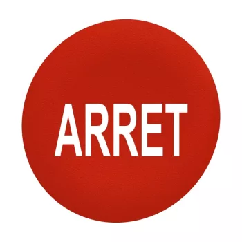   Schneider ZBAF433 Harmony Ø30 panelbe süllyesztett nyomógomb tető, piros, "ARRET"