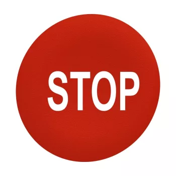   Schneider ZBAF434 Harmony Ø30 panelbe süllyesztett nyomógomb tető, piros, "STOP"