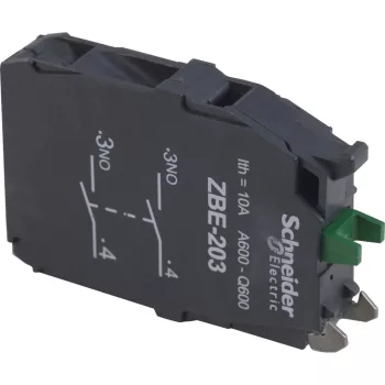   Schneider ZBE203 Harmony XB4/XB5 érintkező blokk, 2NO, csavaros csatlakozó