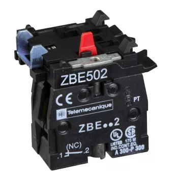   Schneider ZBE502 Harmony XB4/XB5 érintkező blokk, 1NC, nagyteljesítményű, 10A, csavaros csatlakozó