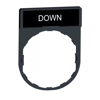   Schneider ZBY2308 Harmony címketartó 30x40 mm, Ø22 készülékekhez, 8x27 mm felirati címkével, DOWN