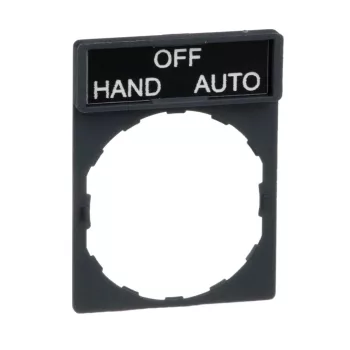   Schneider ZBY2387 Harmony címketartó 30x40 mm, Ø22 készülékekhez, 8x27 mm felirati címkével, HAND-OFF-AUTO