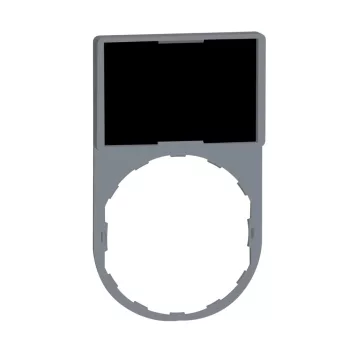   Schneider ZBY6101C0 Harmony címketartó 30x50 mm, Ø22 készülékekhez, 18x27 mm jelöletlen felirati címkével, fekete/piros, szürke perem