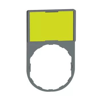   Schneider ZBY6102C0 Harmony címketartó 30x50 mm, Ø22 készülékekhez, 18x27 mm jelöletlen felirati címkével, fehér/sárga, szürke perem