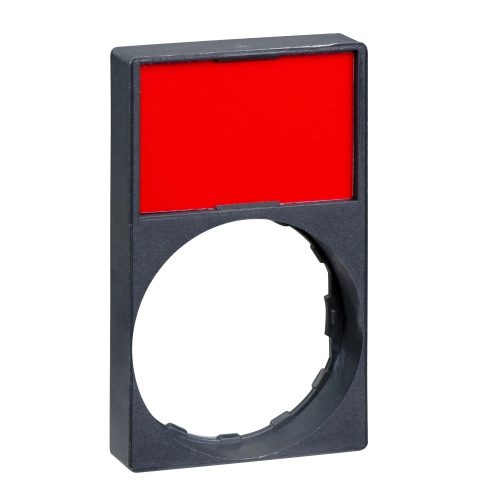 Schneider ZBY6H101 Harmony címketartó 30x50 mm, kiemelkedő, Ø22 készülékekhez, 18x27 mm jelöletlen felirati címkével, fekete/piros