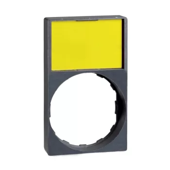   Schneider ZBY6H102 Harmony címketartó 30x50 mm, kiemelkedő, Ø22 készülékekhez, 18x27 mm jelöletlen felirati címkével, fehér/sárga