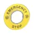 Schneider ZBY9320 Harmony sárga köralakú felirati tábla, Ø60, vészleállítóhoz, logóval, EMERGENCY STOP