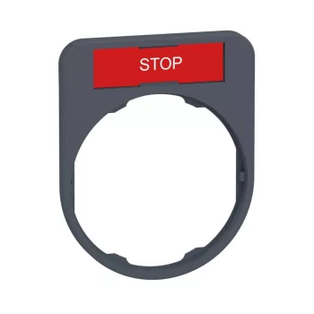   Schneider ZBYF2304C0 Harmony címketartó, 40x50 mm, Ø30 süllyesztett készülékhez, 8x27 címkéhez, STOP, szürke perem