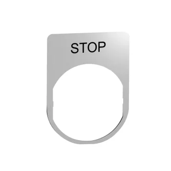   Schneider ZBYM2304 Harmony felirati tábla, 30x40 mm, fém, Ø22 készülékekhez, gravírozott, STOP