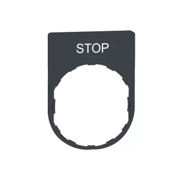   Schneider ZBYP2304 Harmony felirati tábla, 30x40 mm, műanyag, Ø22 készülékekhez, gravírozott, STOP