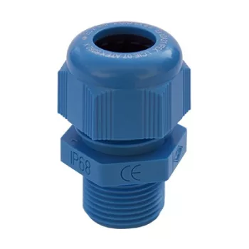   SIB F7422050E ATEX (Ex e) Tömszelence műanyag M20 kék RAL5012 befogható kábelek külső átmérője 7 - 12 mm IP68 - Ellenanyát nem tartalmazza.