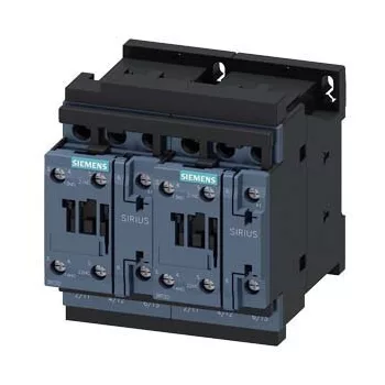   Siemens, Sirius, 3RA2324-8XB30-1AC2, 3RA23248XB301AC2, Forgásirányváltó mágneskapcsoló, 5,5Kw/12A (400V, AC3), 24V AC 50/60 Hz vezerlés, csavaros csatlakozás, S0 méret, Sirius (Siemens 3RA2324-8XB30-1AC2)