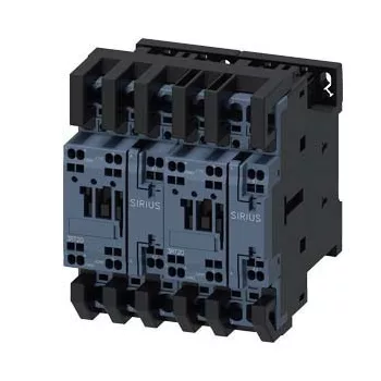   Siemens, Sirius, 3RA2324-8XB30-2AC2, 3RA23248XB302AC2, Forgásirányváltó mágneskapcsoló, 5,5Kw/12A (400V, AC3), 24V AC 50/60 Hz vezerlés, rugós csatlakozás, S0 méret, Sirius (Siemens 3RA2324-8XB30-2AC2)