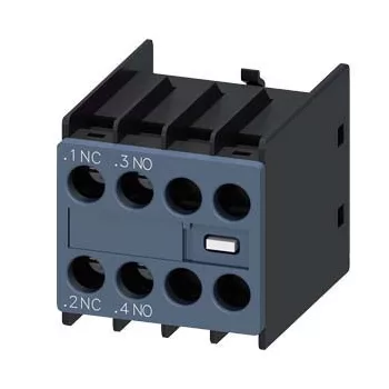   Siemens 3RH2911-1HA11 segédérintkező blokk, homloklapi, 1 Záró + 1 Nyitó, csavaros csatlakozás, S00..S3 mágneskapcsolókhoz (Siemens 3RH29111HA11)