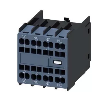   Siemens 3RH2911-2FA04 segédérintkező blokk, homloklapi, 4 Nyitó, rugós csatlakozás, S00..S3 mágneskapcsolókhoz (Siemens 3RH29112FA04)