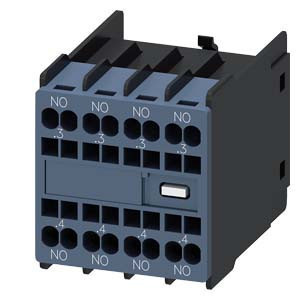 Siemens 3RH2911-2FA40 segédérintkező blokk, homloklapi, 4 Záró, rugós csatlakozás, S00..S3 mágneskapcsolókhoz (Siemens 3RH29112FA40)