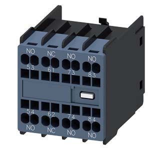 Siemens 3RH2911-2GA31 segédérintkező blokk, homloklapi, 3 Záró + 1 Nyitó, rugós csatlakozás, 3RH2140 vagy 3RH2440 segédkapcsolókhoz (Siemens 3RH29112GA31)