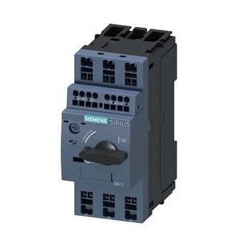   motorvédő kapcsoló 0,11-0,16A, 1Z+1NY segédérintkezővel, S00 méret, 10. osztály, rugós csatlakozás, motorteljesítmény 0,04 kW, forgókapcsolós vezerlés, Sirius (Siemens 3RV2011-0AA25)