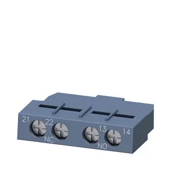   Siemens 3RV2901-1E segédérintkező blokk, homloklapi, 1 Záró + 1 Nyitó, csavaros csatlakozás, 3RV2 motorvédőkhöz (Siemens 3RV29011E)