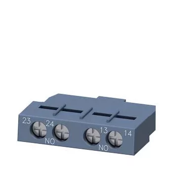   Siemens 3RV2901-1F segédérintkező blokk, homloklapi, 2 Záró, csavaros csatlakozás, 3RV2 motorvédőkhöz (Siemens 3RV29011F)