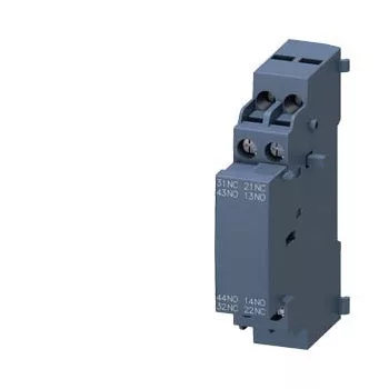   Siemens 3RV2901-1J segédérintkező blokk, oldalsó, 2 Záró + 2 Nyitó, csavaros csatlakozás, 3RV2 motorvédőkhöz (Siemens 3RV29011J)