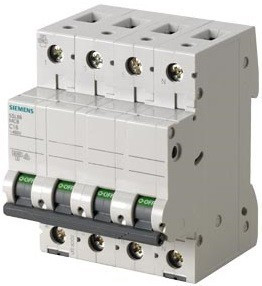Siemens 5SL6601-7 kismegszakító 3P+N, 1A, C karakterisztika, 6 kA (Siemens 5SL66017)