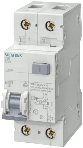 Siemens 5SU1356-6KK16 Áramvédős kismegszakító (Kombi Fi-relé) 1P+N, B karakterisztika 16A 30mA 6kA A osztály - 5SU13566KK16 - SENTRON