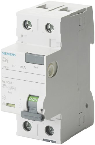 Siemens 5SV4616-0 áram-védőkapcsoló (Fi-relé), AC osztály, 2P, 63A, 300mA - 5SV46160 - SENTRON