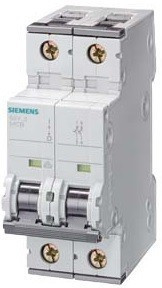 Siemens 5SY5205-7 kismegszakító DC áramkörökhöz 2P, 440V DC, 0,5A, C karakterisztika, 10 kA (Siemens 5SY52057)