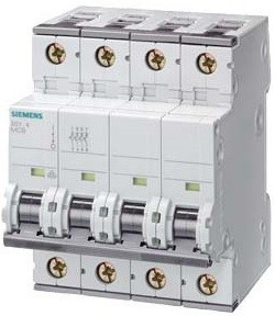 Siemens 5SY5408-7 kismegszakító DC áramkörökhöz 4P, 880V DC, 8A, C karakterisztika, 10 kA (Siemens 5SY54087)