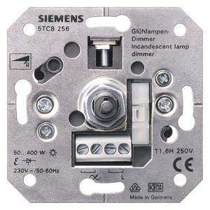 Siemens Delta 5TC8256 fényerőszabályzó betét (dimmer) izzó- és halogénlámpához 40-400W , burkolat és keret nélkül, süllyesztett, Delta ( 5TC8256)
