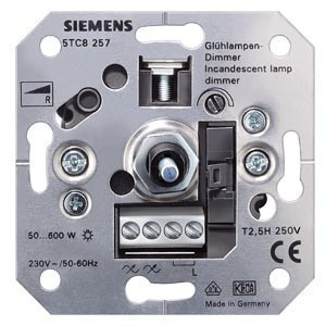 Siemens Delta 5TC8257 fényerőszabályzó betét (dimmer) izzó- és halogénlámpához 50-600W , burkolat és keret nélkül, süllyesztett, Delta ( 5TC8257)