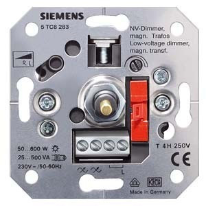 Siemens Delta 5TC8283 fényerőszabályzó betét (dimmer) mágneses trafókhoz 50-600W, 25-500 VA, burkolat és keret nélkül, süllyesztett, Delta ( 5TC8283)
