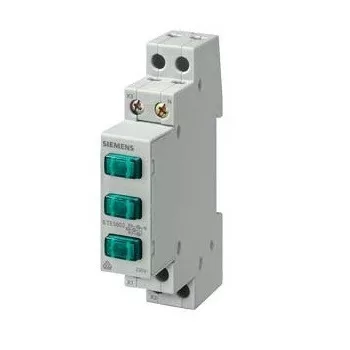   Siemens, 5TE5802, moduláris jelzőlámpa, 3db zöld leddel, 230V AC (Siemens 5TE5802)
