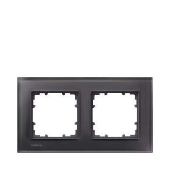   Siemens DELTA miro 5TG12022, 5TG1202-2 2-es fekete üvegkeret függőleges és vízszintes elhelyezéssel (Siemens 5TG12022 / 5TG1202-2)
