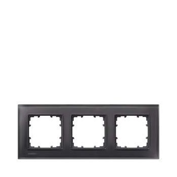   Siemens DELTA miro 5TG12032, 5TG1203-2 3-as fekete üvegkeret függőleges és vízszintes elhelyezéssel (Siemens 5TG12032 / 5TG1203-2)