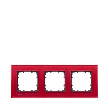   Siemens DELTA miro 5TG12033, 5TG1203-3 3-as piros üvegkeret függőleges és vízszintes elhelyezéssel (Siemens 5TG12033 / 5TG1203-3)