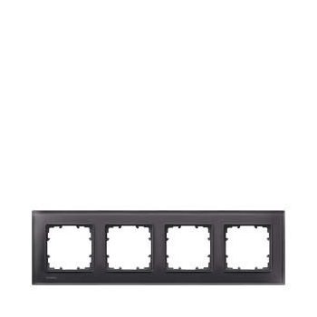   Siemens DELTA miro 5TG12042, 5TG1204-2 4-es fekete üvegkeret függőleges és vízszintes elhelyezéssel (Siemens 5TG12042 / 5TG1204-2)